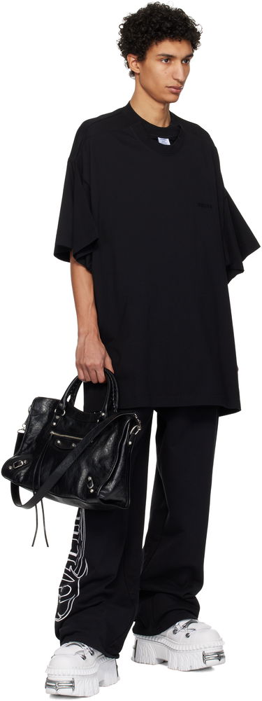 T-shirt VETEMENTS Vetements Merged Double Oversized T-Shirt Svart | UA66TR635B, 3