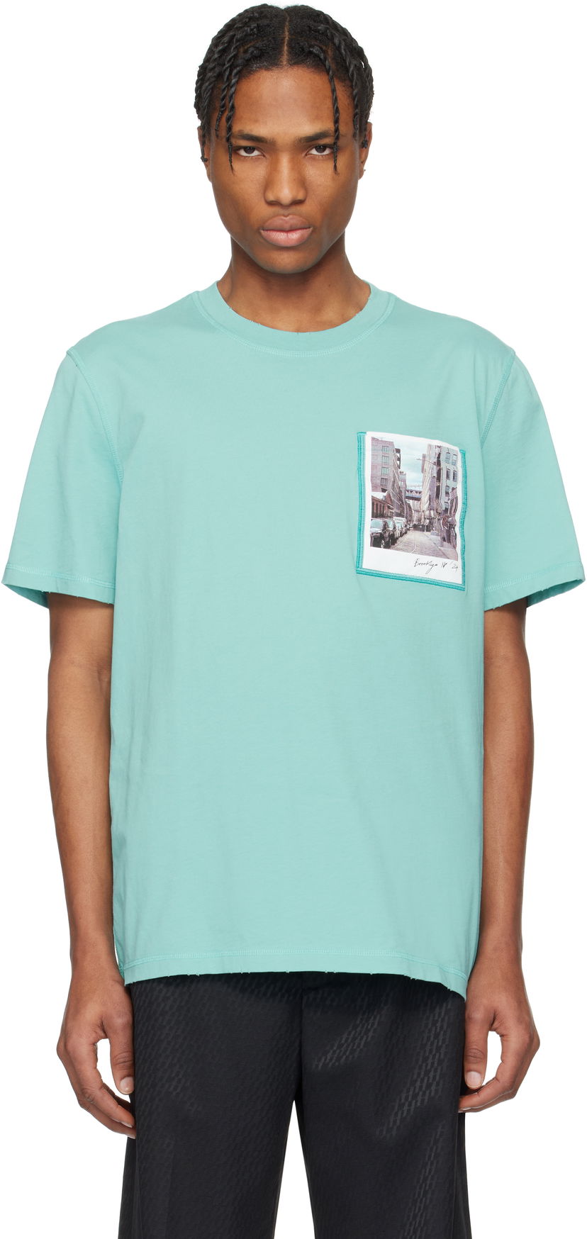 T-shirt Helmut Lang Helmut Lang Brooklyn Postcard T-Shirt Grön | O10HM516