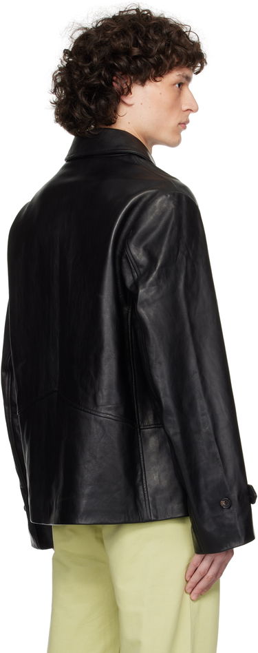 Jacka Bode Bode Cropped Continental Leather Jacket Svart | MRS25OW001, 2