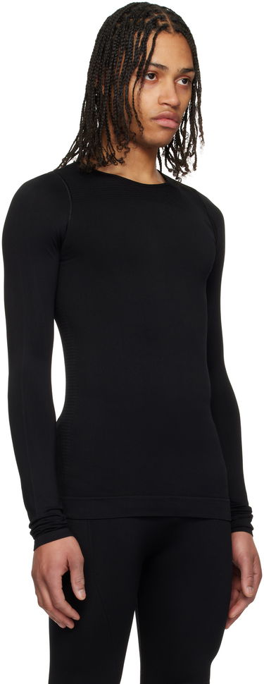 T-shirt Rick Owens Rick Owens Hollywood Active Knit Long Sleeve T-Shirt Svart | RU01E5691 KSP, 1