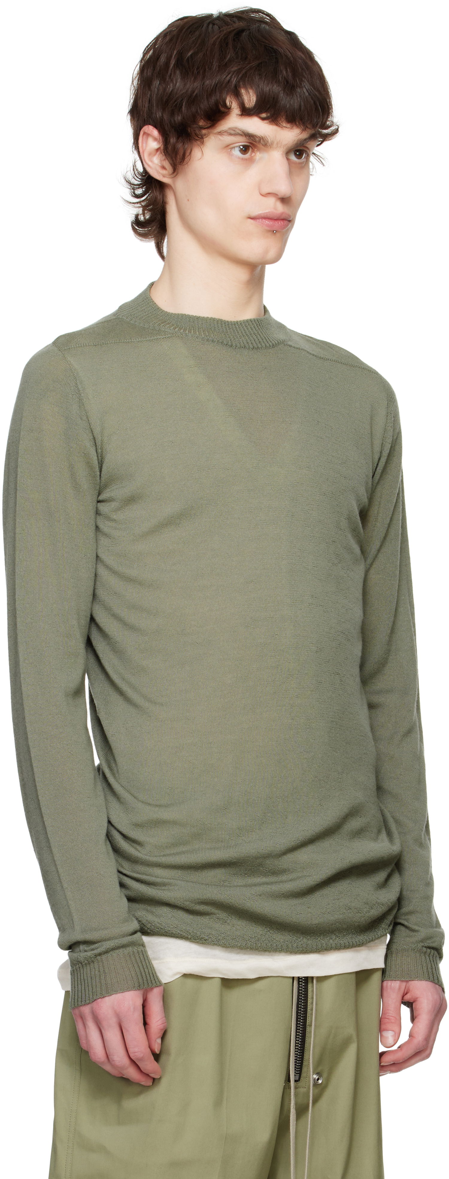 Sweater Rick Owens Rick Owens Hollywood Level Lupetto Sweater Grön | RU01E5625 WS, 1