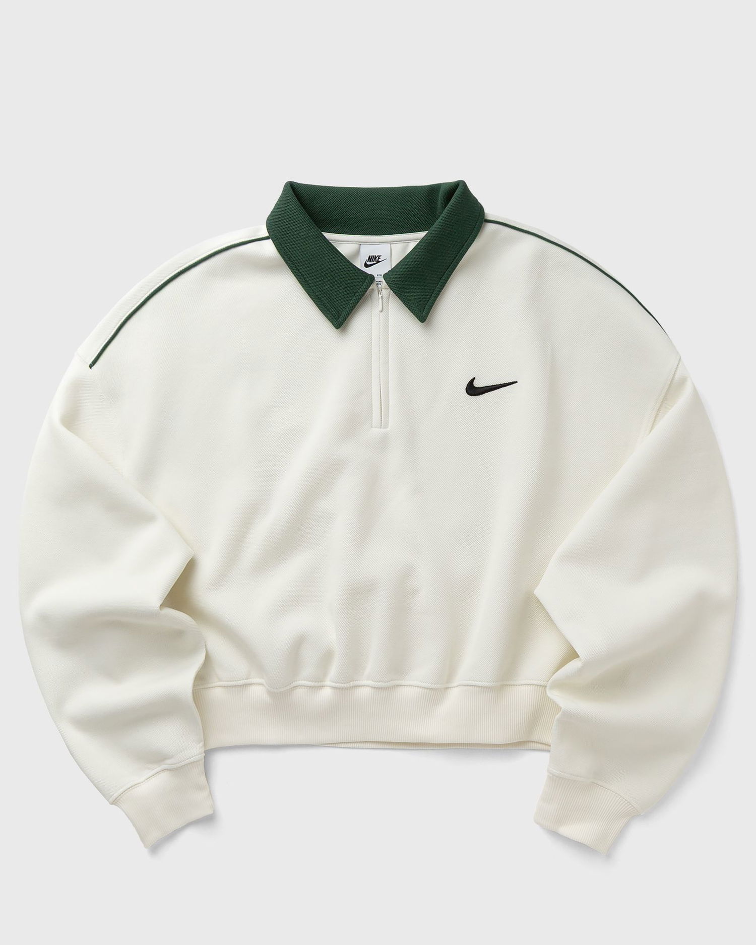 Sweatshirt Nike Collared Quarter-Zip Cropped Sweatshirt Vit | IO8837-133, 0