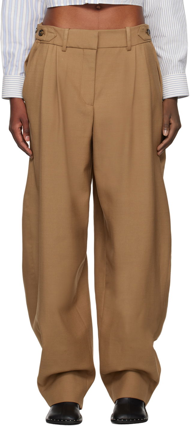 Byxor Stella McCartney Stella McCartney Wide Leg Trousers Brun | 6401383CU750
