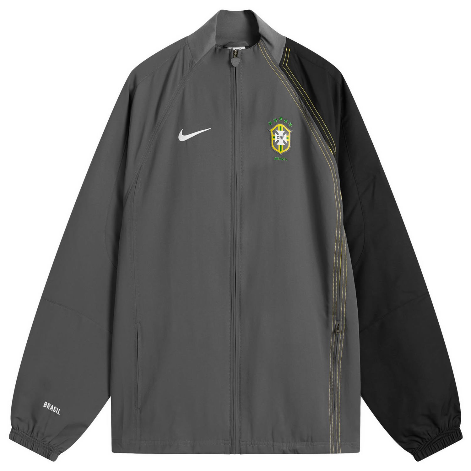 Jacka Nike Brazil Reissue Track Jacket in Grey/Yellow/White Grå | HV4437-021, 1