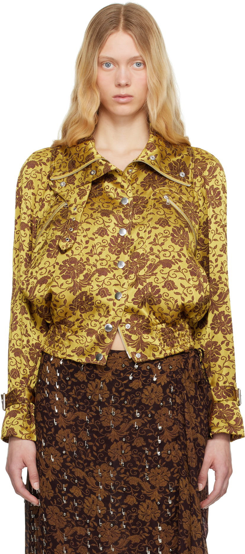 Bomberjacka Dries Van Noten Dries Van Noten Jacquard Bomber Jacket Gul | 251-010506-1224