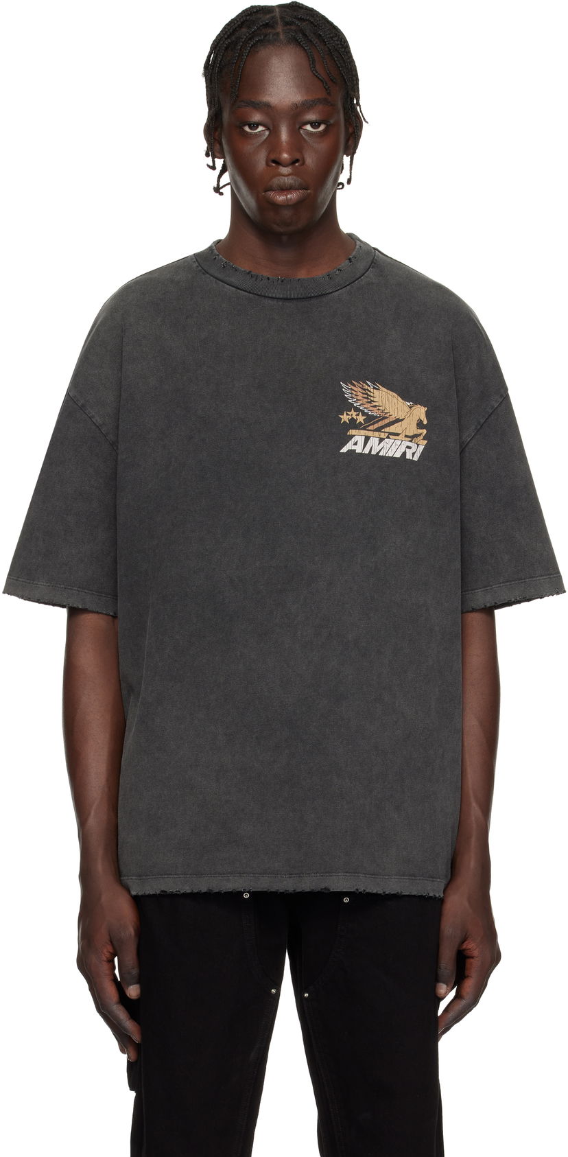 T-shirt AMIRI Vintage Pegasus Oversized T-Shirt Svart | AMJYTE1142