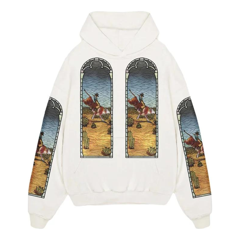Sweatshirt Who Decides War Who Decides War x EST Gee Stained Glass Print Hoodie Vit | WDSG627