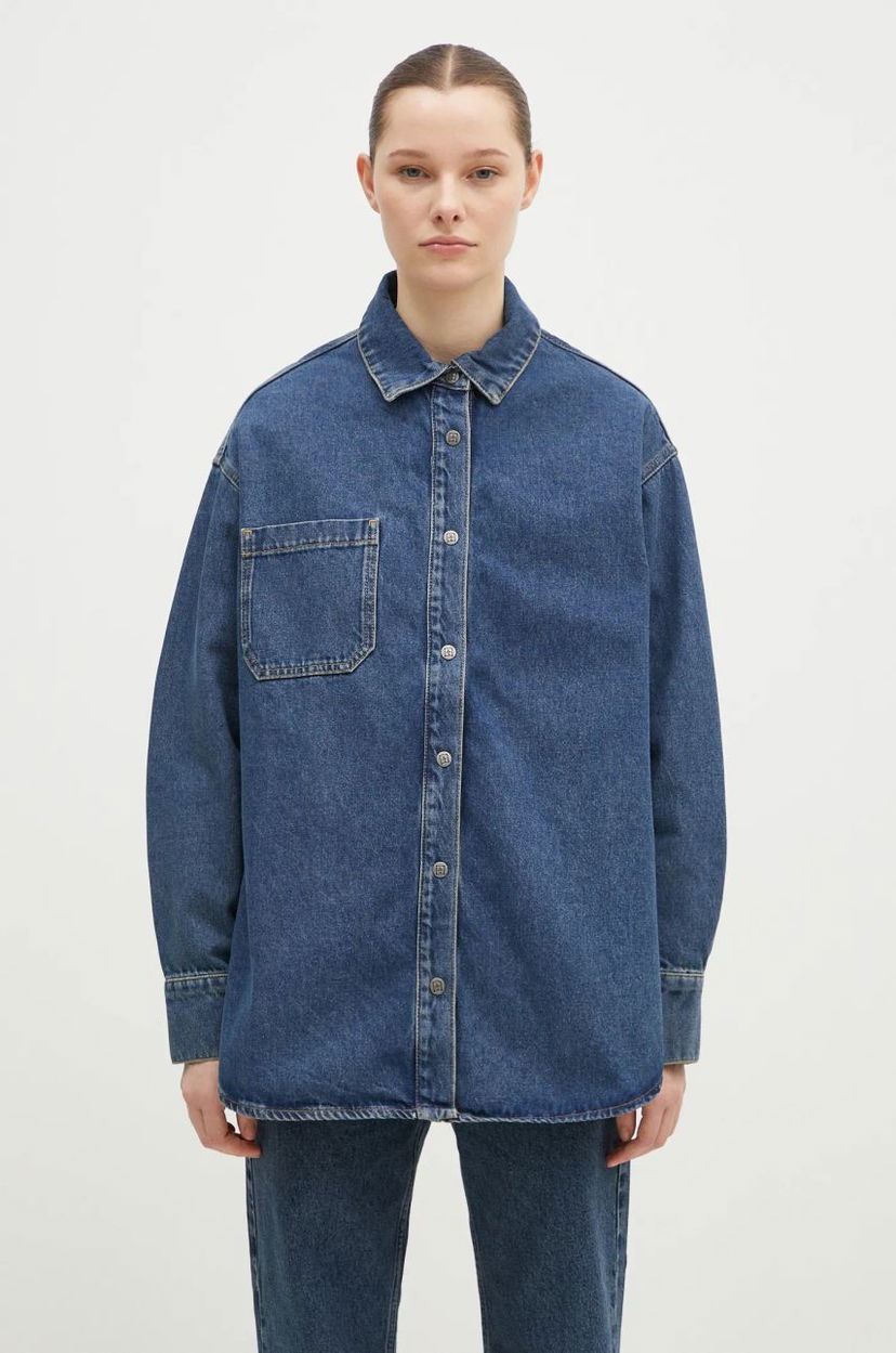 Skjorta Ksubi Oversized Longsleeve Denim Shirt Blå | WPF24SH007