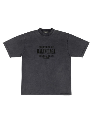 T-shirt Balenciaga Property Large Fit Vintage T-shirt Svart | 641675TMVH81055