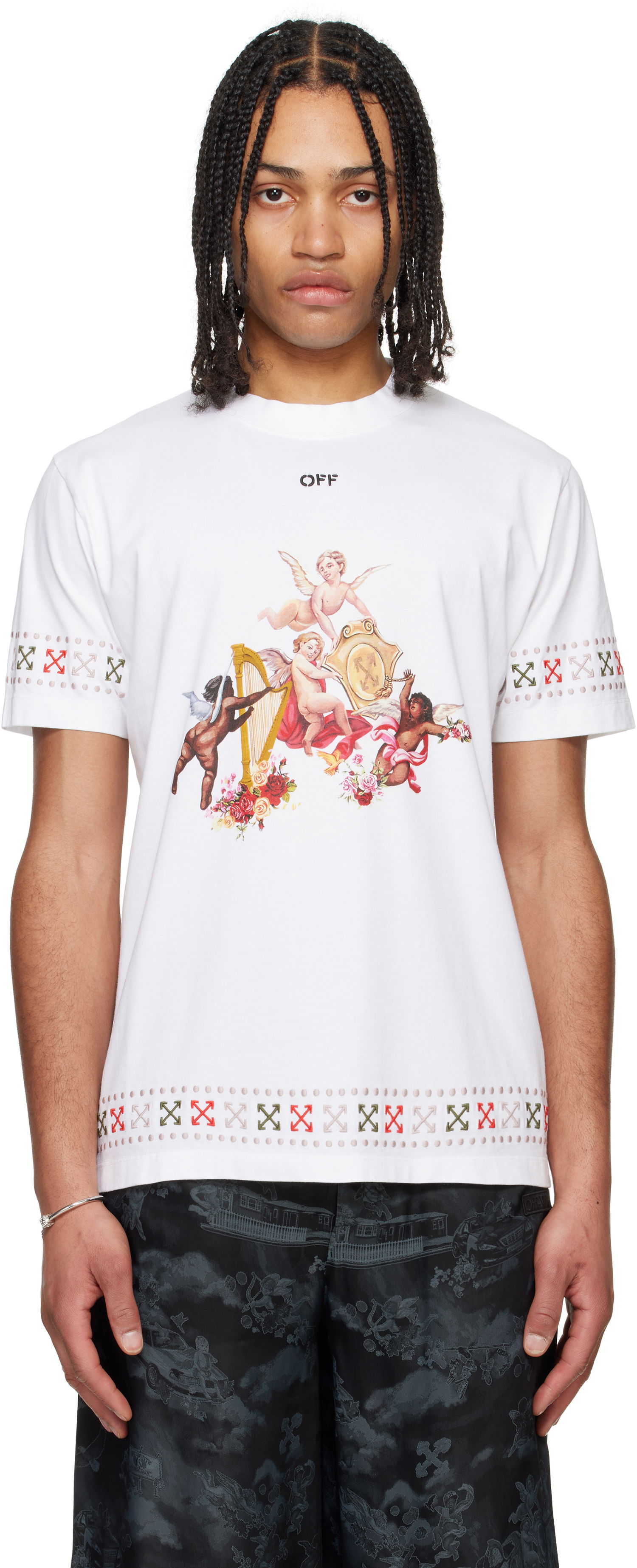 T-shirt Off-White Off-White Putti Graphic T-Shirt Vit | OMAA027S25JER0020110, 0