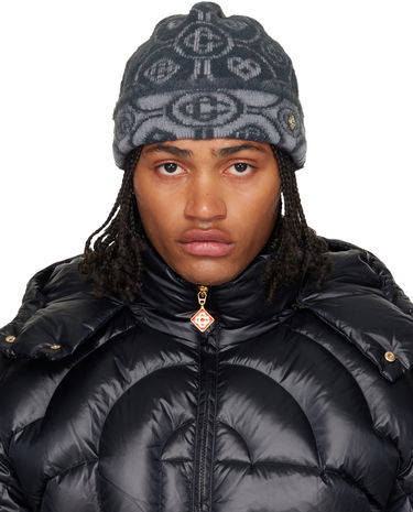 Mössa Casablanca Casablanca Fluffy Monogram Beanie Grå | A-AW25-HAT-096-01, 0
