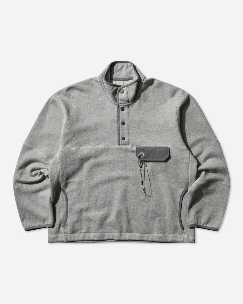 Sweatshirt and wander Mock Neck Snap Placket Sweatshirt with Chest Pocket Grå | 5745284080 020