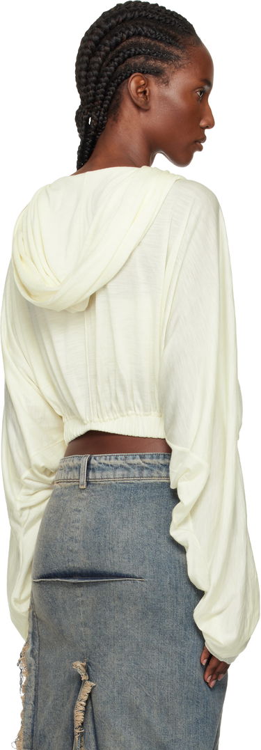 Sweatshirt Rick Owens Concordians Cropped Tunic Hoodie Gul | RO02E4262 JSW, 2