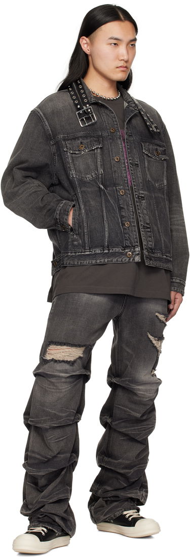 Jacka We11done We11done Belted Collar Denim Jacket Svart | WD-DJ0-25-315-U-BK, 3