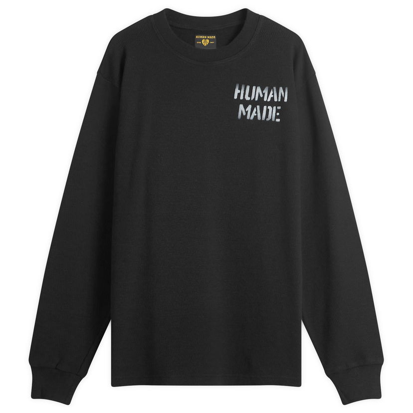 Sweater Human Made Thermal Long Sleeve T-Shirt Svart | HM28CS006-BK