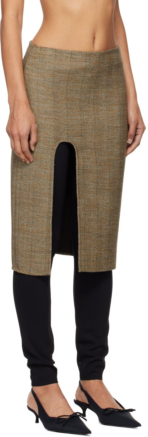 Kjol Stella McCartney Stella McCartney Side-Slit Midi Skirt Brun | 6301203EJ701, 1