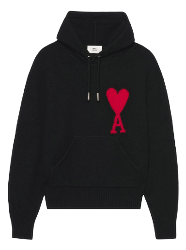 Sweatshirt AMI ADC Knitted Hoodie Svart | UKS802 018 009