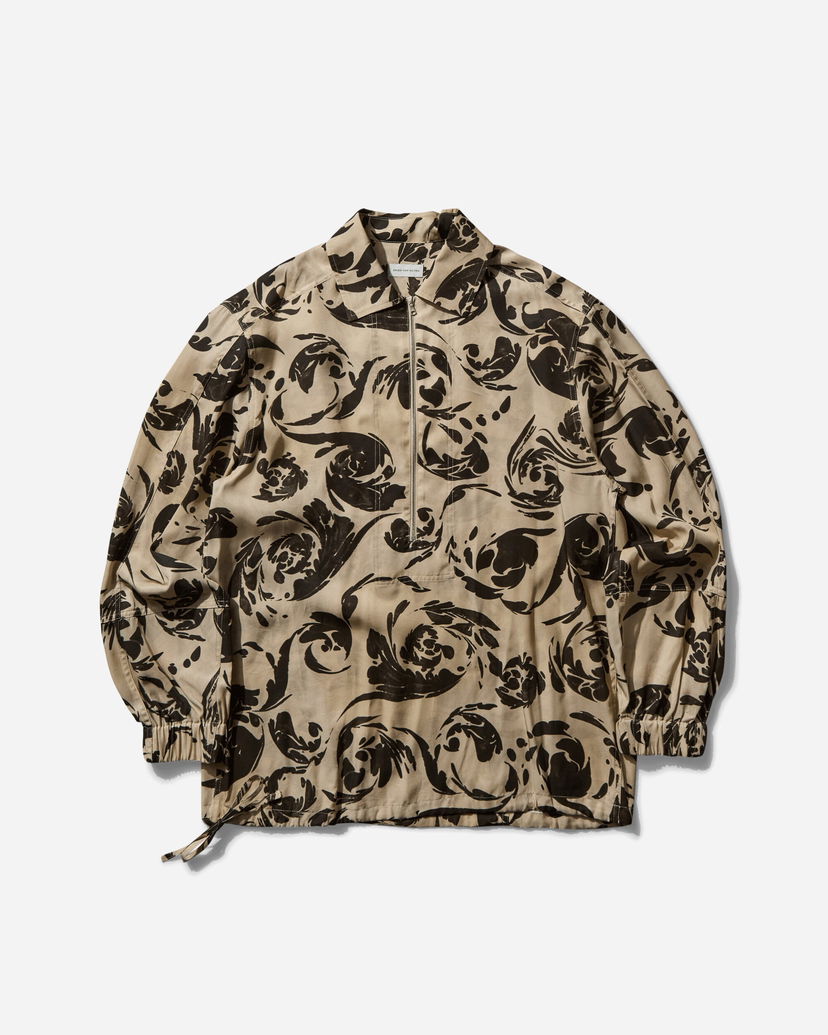 Skjorta Dries Van Noten Half Zip Floral Shirt Beige | 251-020715-1101 900