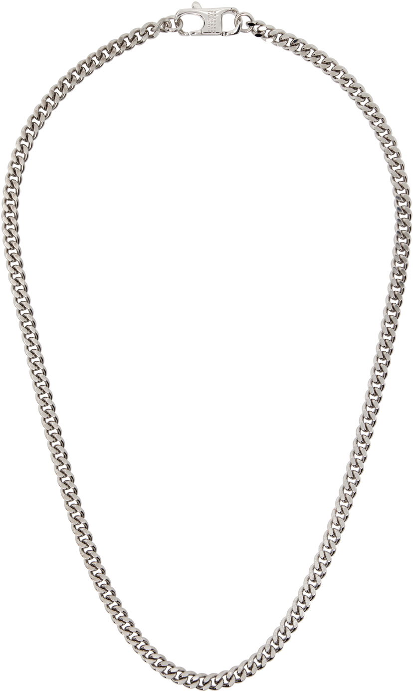 Halsband Maison Margiela MM6 Maison Margiela Silver-Tone Curb Chain Necklace Metallisk | SM6UU0083 SV0235