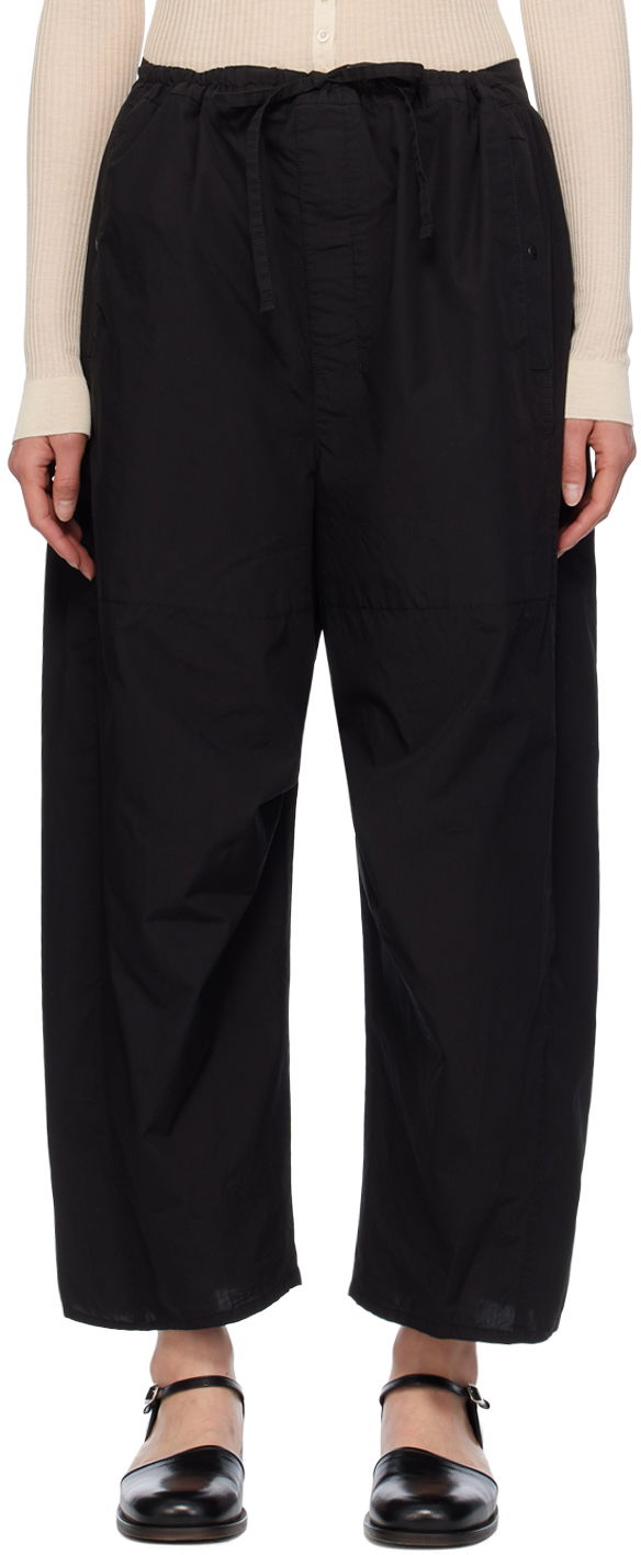 Byxor LEMAIRE Cropped Drawstring Trousers Svart | PA1110 LF1218