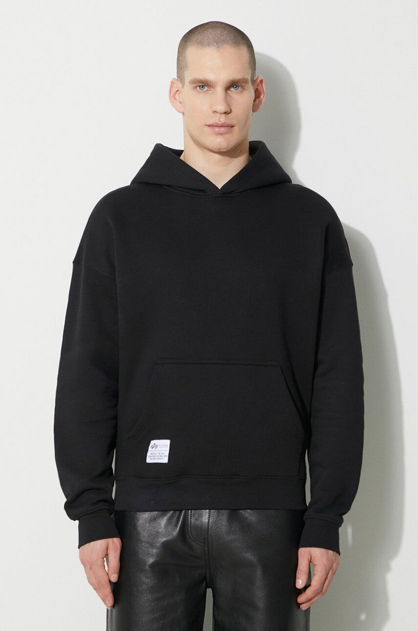 Sweatshirt Alpha Industries Hoodie with Print Svart | 146336