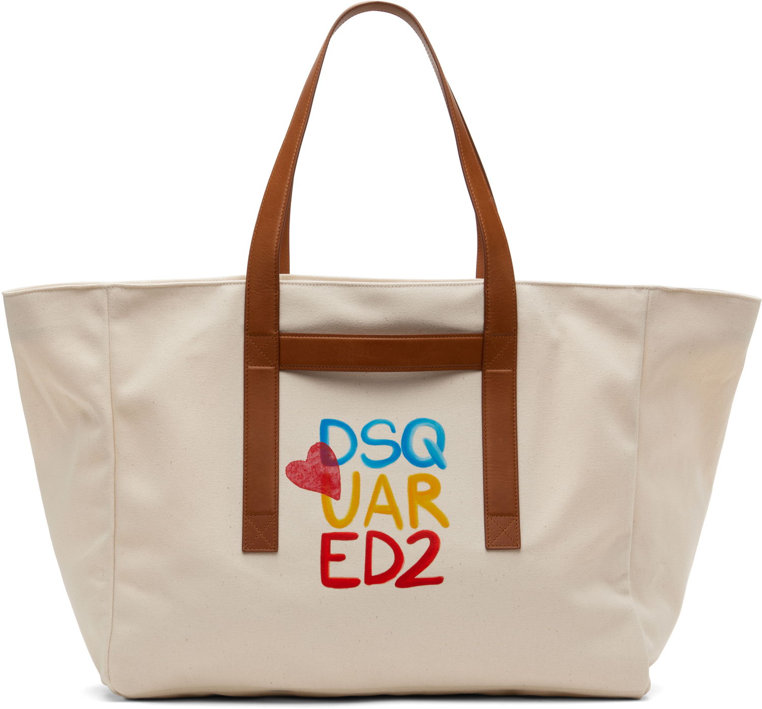 Tygpåse DSQUARED2 Dsquared2 Summer Lovers Canvas Tote Bag Vit | SPM0104-00308367-5089, 0