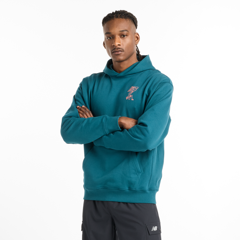 Sweatshirt New Balance Hoodie Athletics Higher Learning Grön | NBMT51979DOE
