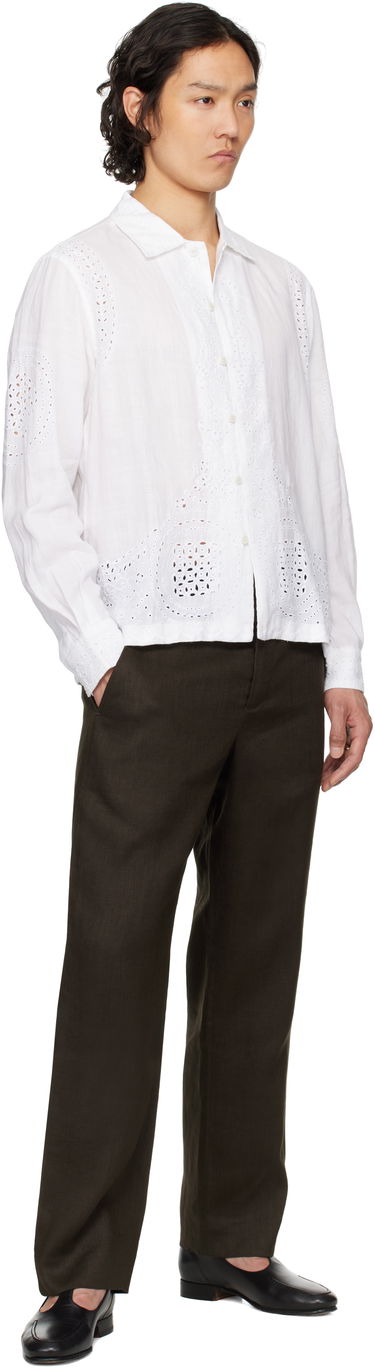 Skjorta Bode Bode Belvoir Eyelet Shirt Vit | MRS25SH039, 3