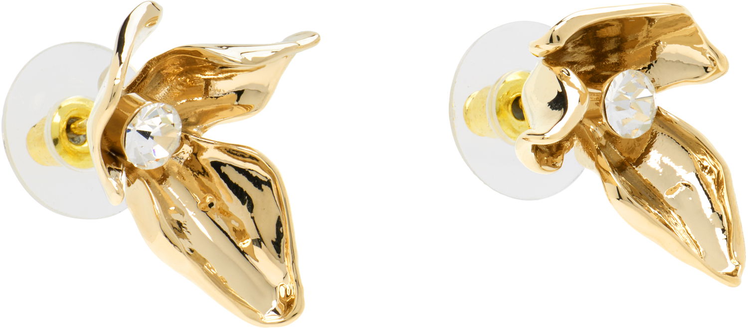 Örhängen Erdem Erdem Gold-Tone Crystal Flower Earrings Gul | PF25_JE18_00038003, 1