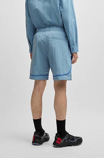 Shorts BOSS HUGO x RB Drawstring Shorts with Piping Blå | 50542807, 1