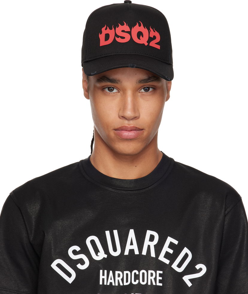 Keps DSQUARED2 Dsquared2 Baseball Cap with Flames Logo Svart | BCM0915-05C00001-2124