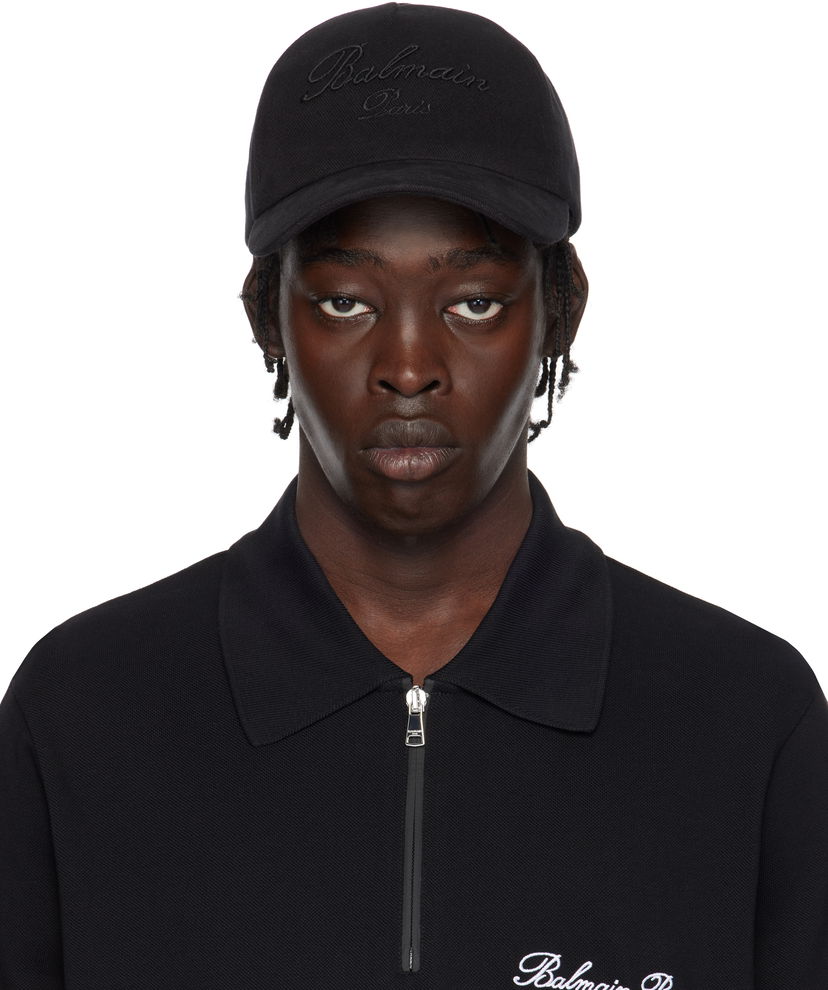 Keps Balmain Cotton Baseball Cap Svart | EH1XA231CD29