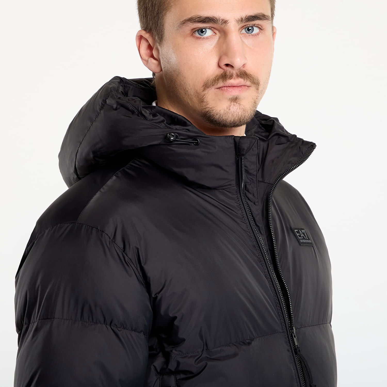 Pufferjacka Emporio Armani Hooded Puffer Mountain Polar Jacket Big Logo Svart | 7M000694AF15956UC001, 1
