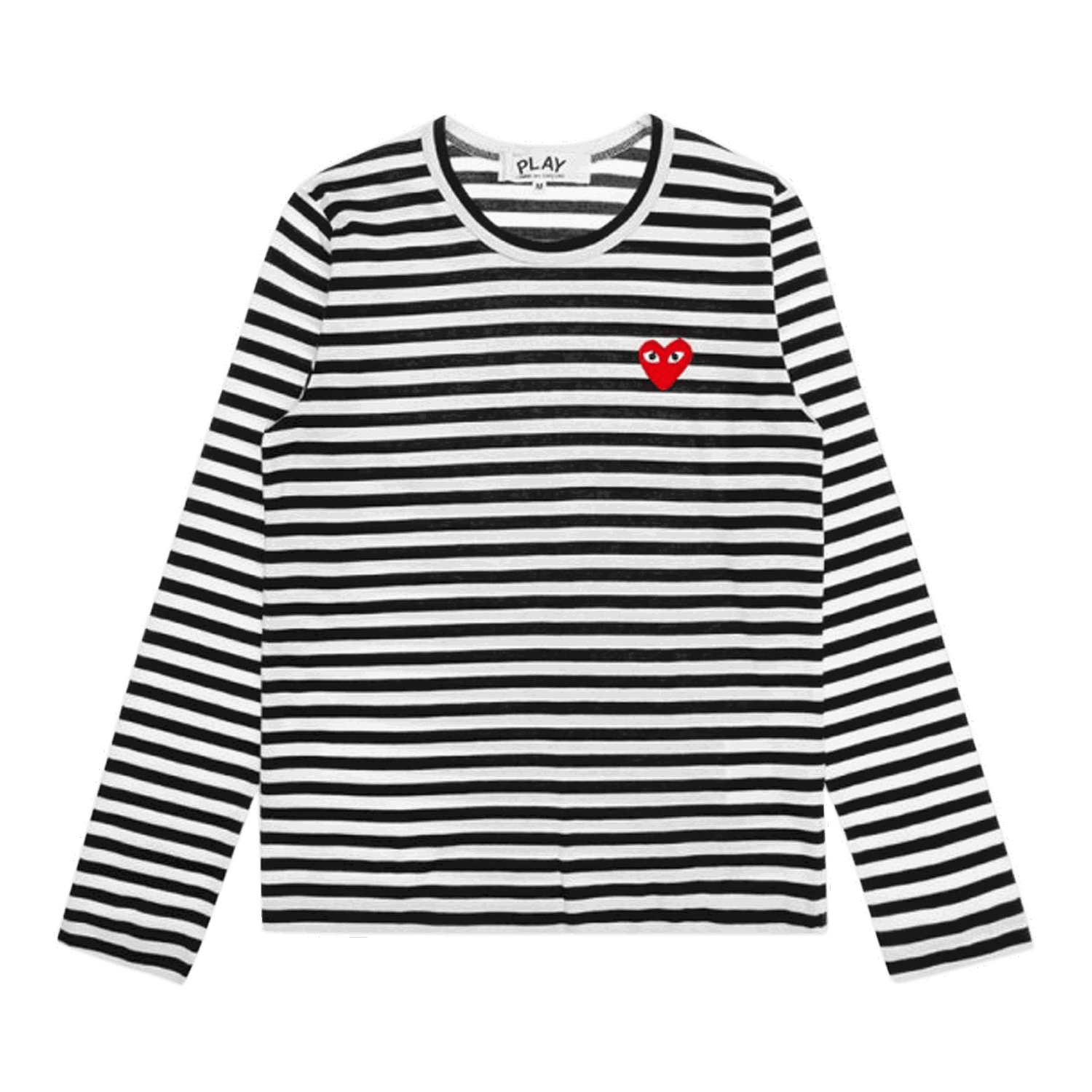 T-shirt Comme des Garçons PLAY Striped Long Sleeve T-Shirt with Red Heart Logo Flerfärgad | AZ T163 051 1, 0