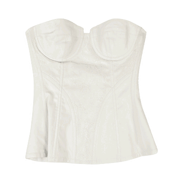 Kropp AMIRI Leather And Lace Corset Top Vit | WTCOR LTHWHT WHIT, 0