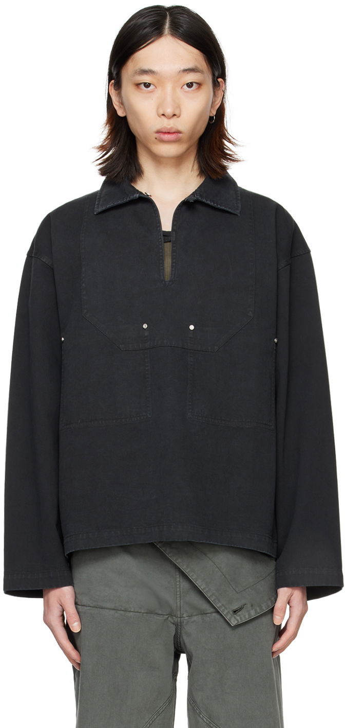 Skjorta Dion Lee Rivet Detail Long Sleeve Shirt Svart | C5039PS24