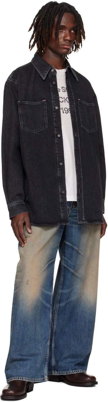 Skjorta Acne Studios Button-Up Denim Shirt Svart | CB0082-, 3