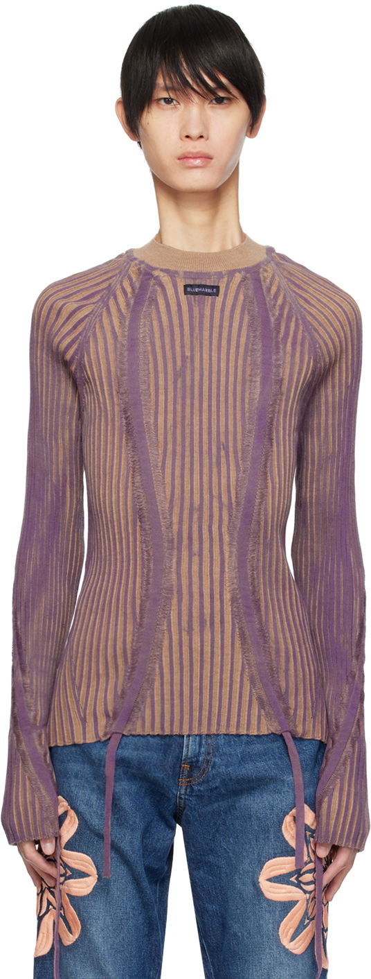 Sweater Bluemarble Drawstring Detail Sweater Purpur | SW26 KN21B23 BEI