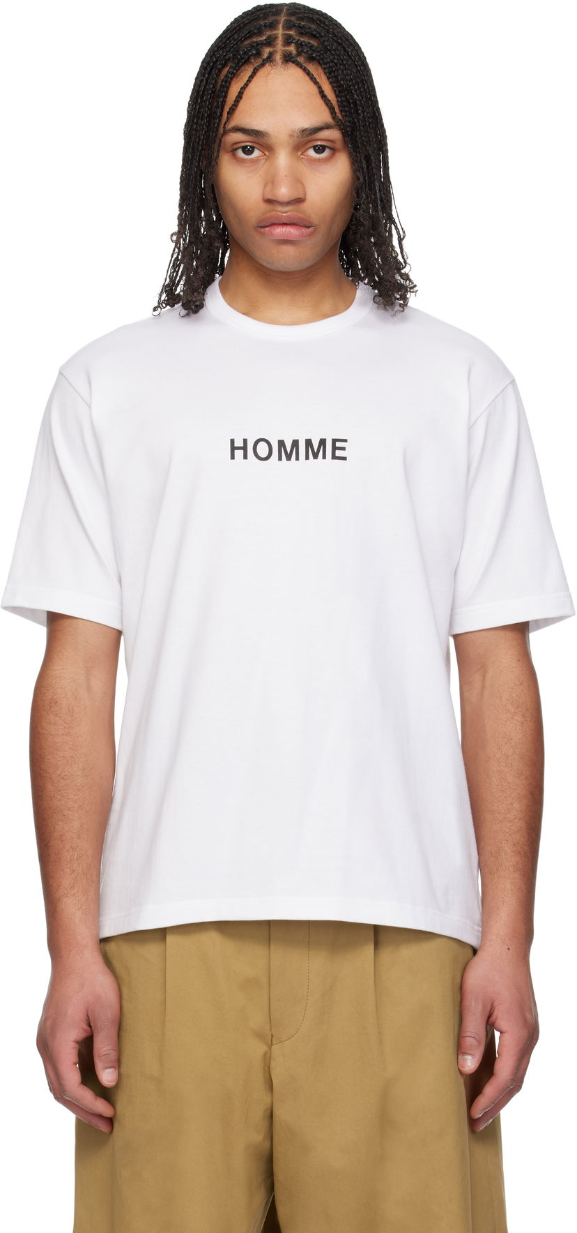T-shirt Comme des Garçons Homme Logo T-Shirt Vit | HO-T103-051