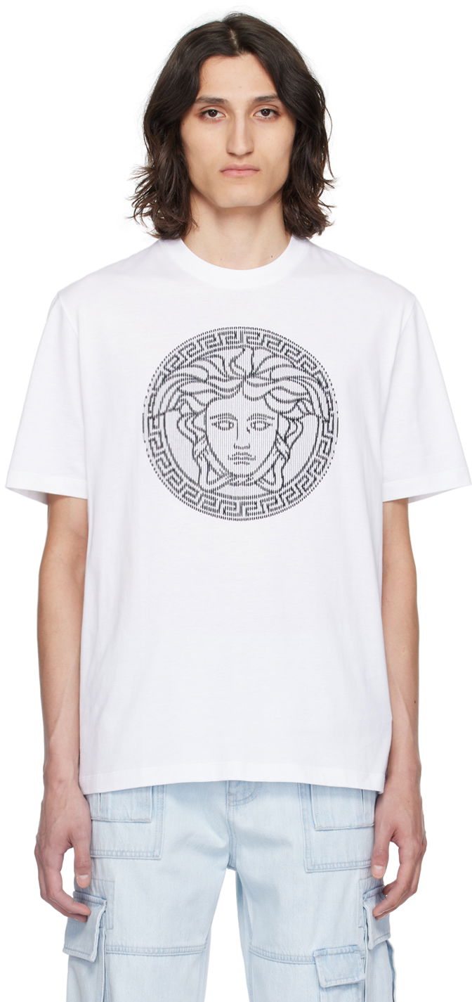 T-shirt Versace White Medusa Sliced T-Shirt Vit | 1013302_1A10721