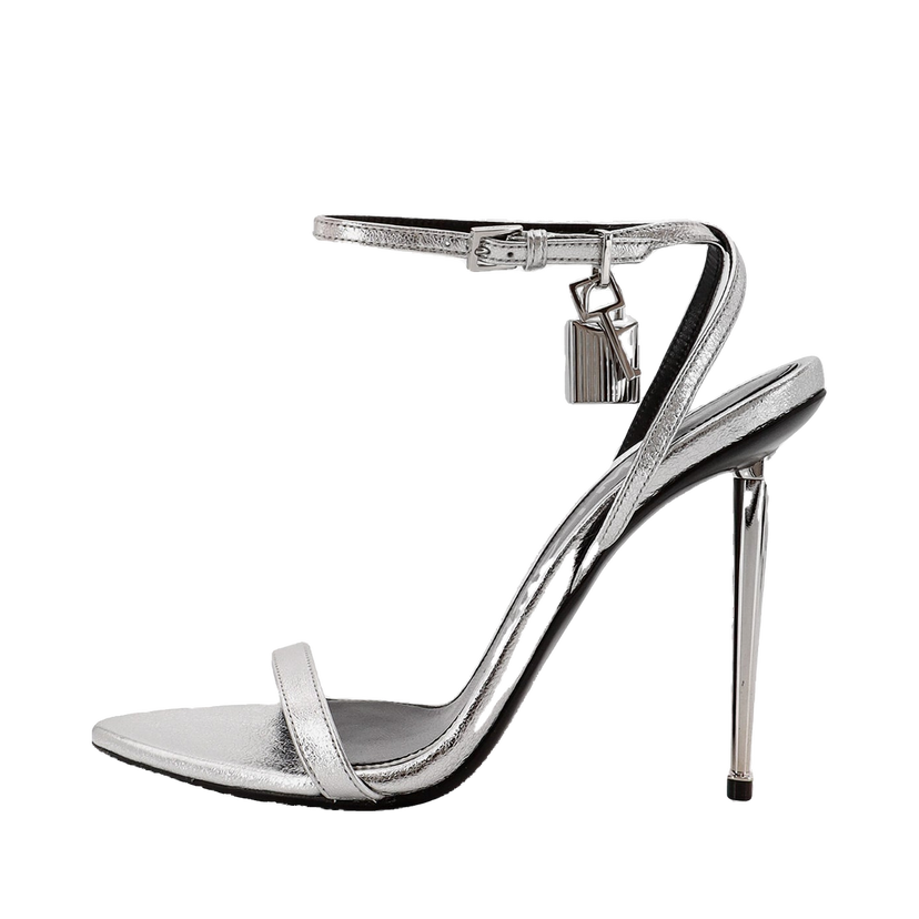Sneakers och skor Tom Ford Metallic Leather Padlock Stiletto Sandals Metallisk | W2272LSP014S1G004