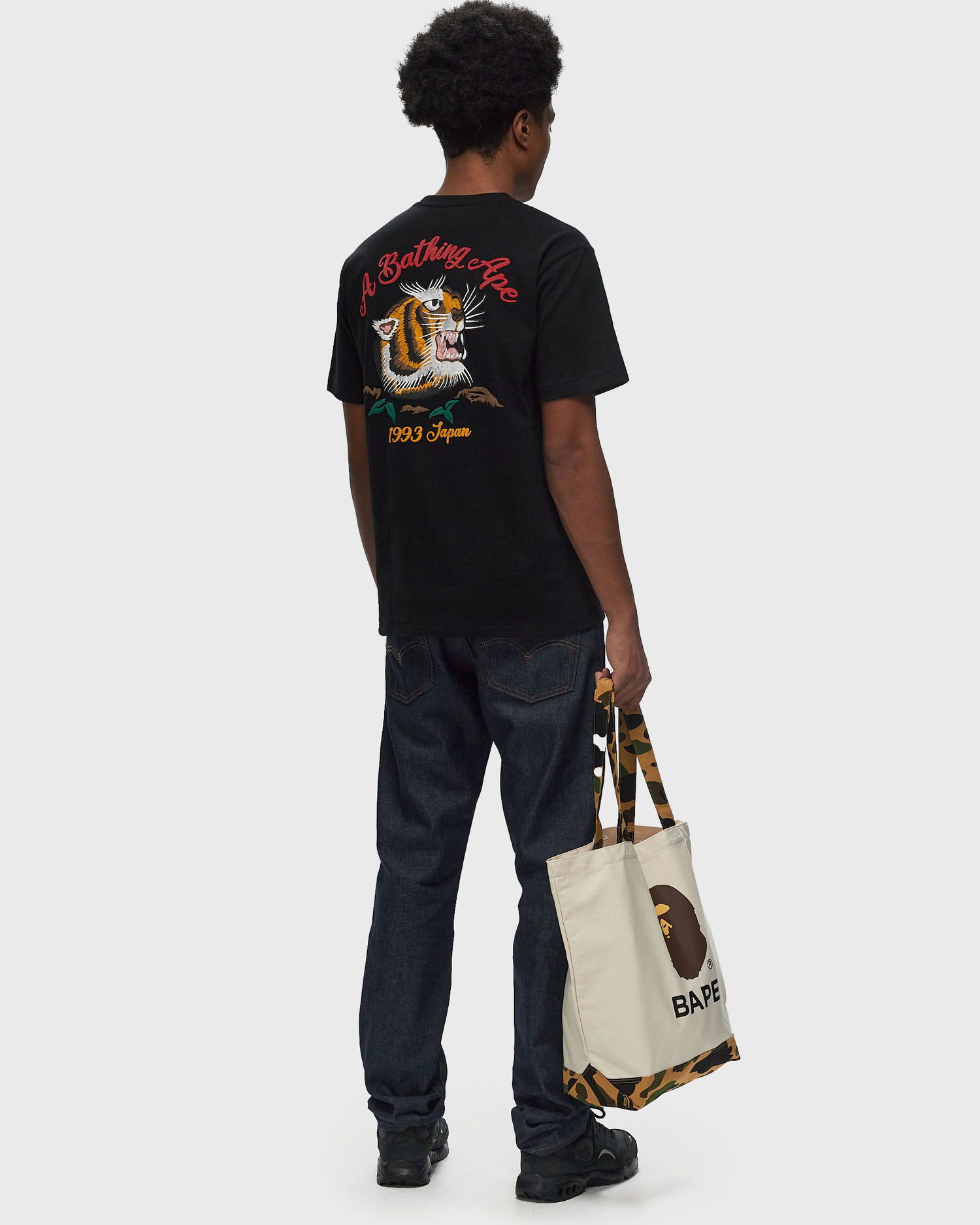 T-shirt BAPE Embroidery Style Souvenir Logo T-Shirt Svart | 001TEK801025M-BLK, 1