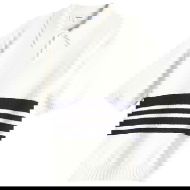 Sweater Palmes Palmes Panel Knit Polo Shirt, Size Large Vit | P40-0019-062, 1