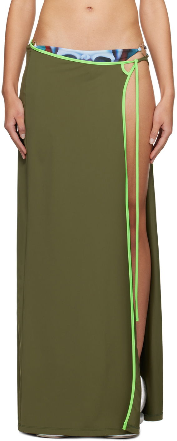 Kjol Ottolinger Ottolinger Wrap Maxi Skirt Grön | 501003