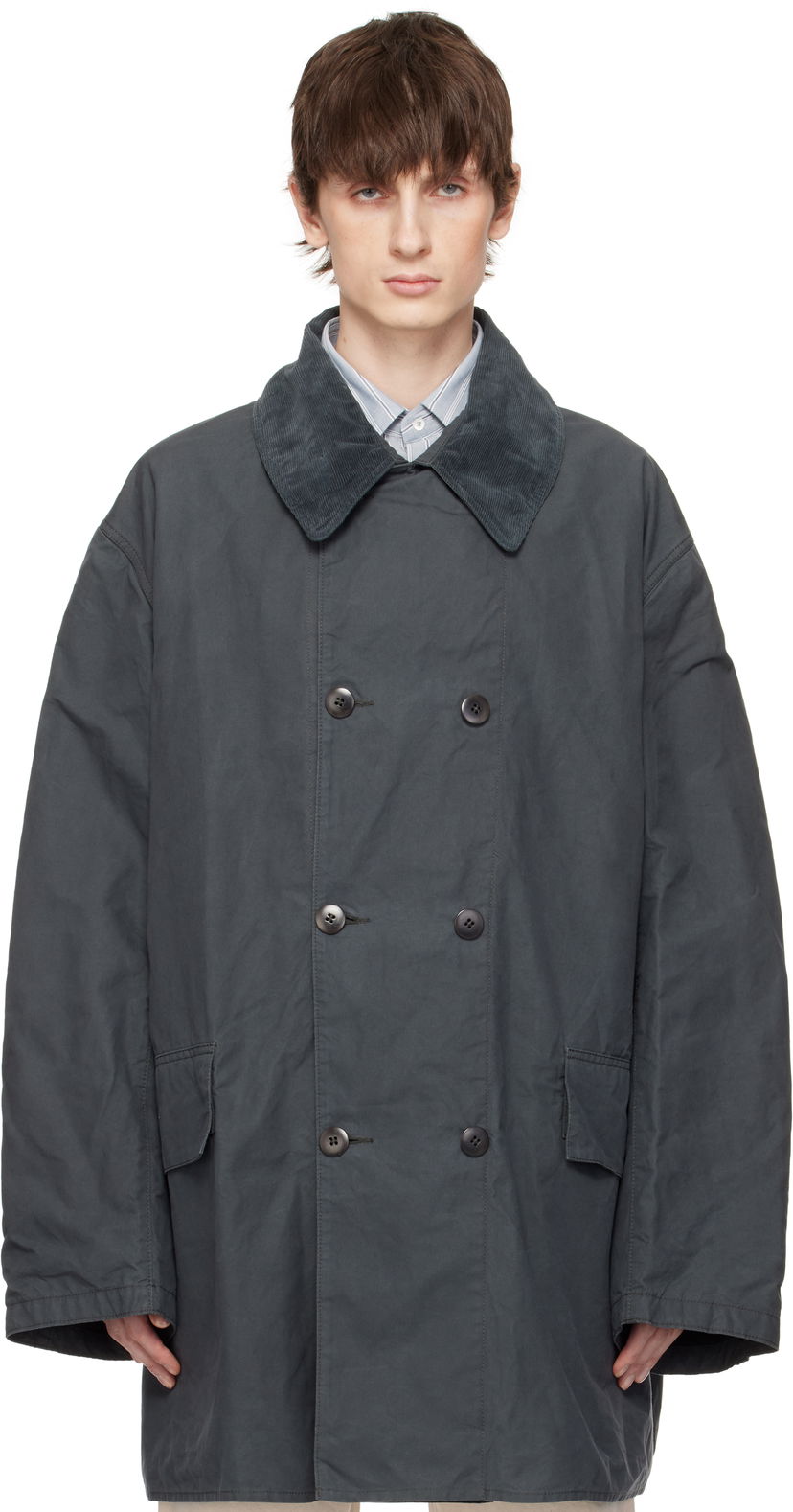 Trenchcoat Maison Margiela Maison Margiela Cotton Caban Jacket Grå | S50AM0633 M35282