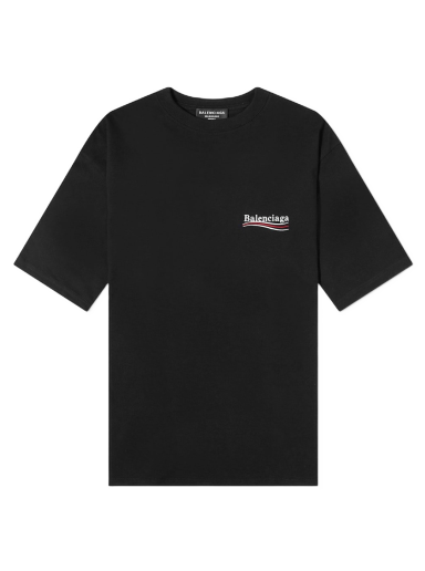 T-shirt Balenciaga Oversized Political Campaign Logo Tee Svart | 641675-TKVJ1-1070