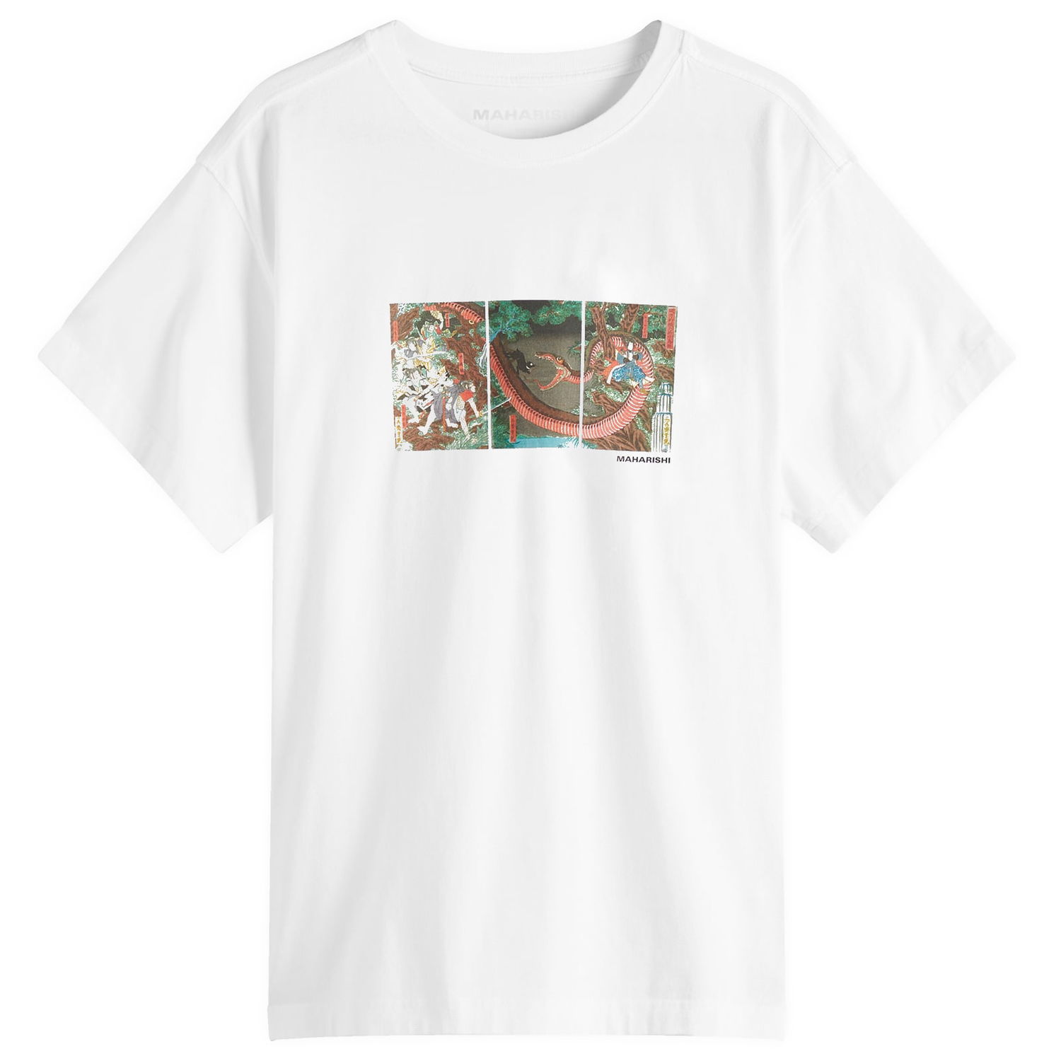 T-shirt Maharishi Maharishi Snake Triptych Graphic Tee, Size L Vit | 1540-WHT, 0