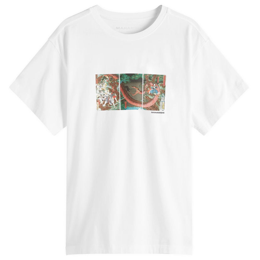 T-shirt Maharishi Maharishi Snake Triptych Graphic Tee, Size L Vit | 1540-WHT