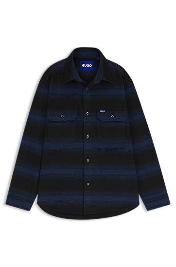 Skjorta BOSS Oversized-fit shirt with shadow stripe Flerfärgad | 50549801, 0
