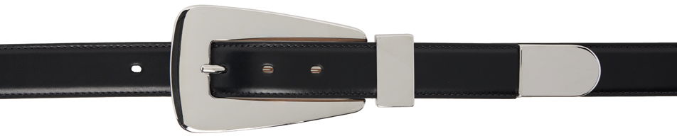 Bälten Khaite Lucca Silver-Tone Buckle Leather Belt Svart | 9985-763, 0